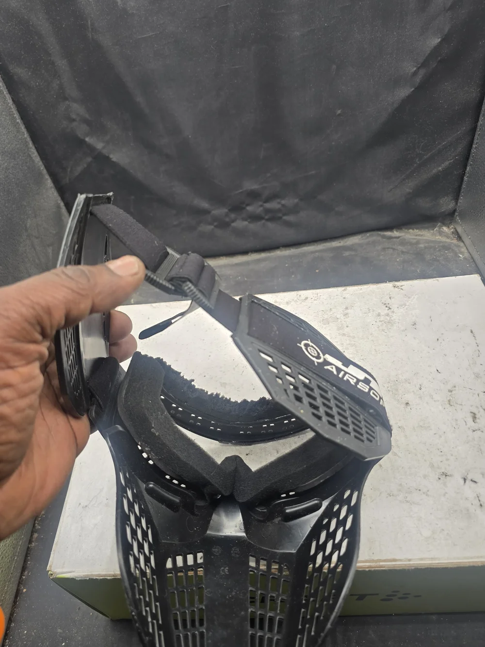 Black Tactical Protective Goggles with Ventilated Face Shield
